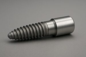 Close up view of a dental professional placing a screw implant into a patients lower jaw, with dental tools surrounding the work area. No text on image.